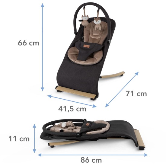 Kidwell Rubi babahinta és pihenőszék újszülött kortól, fekete-arany
