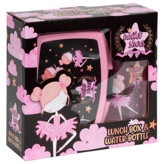Uzsonnásdoboz és kulacs szett lányoknak, Ballet Shoes, rózsaszín