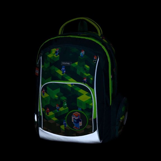OXY GO PLAYWORLD ergonomikus iskolatáska és hátizsák fiúknak, Minecraft Play the game