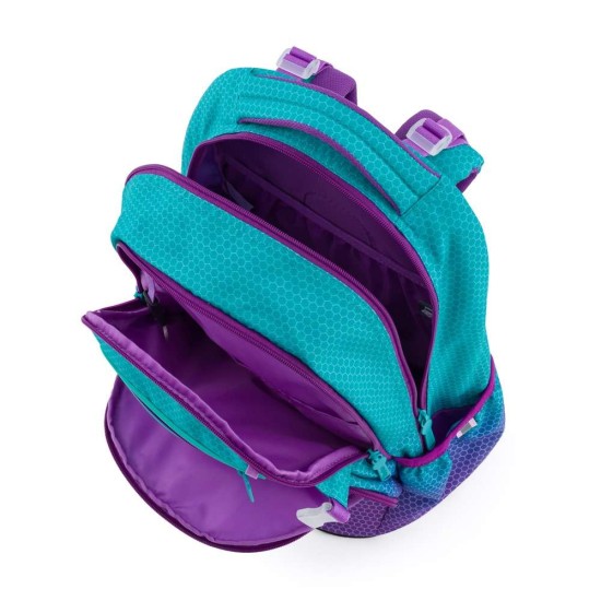 OXY OMBRE BLUE – PINK ergonomikus iskolatáska és hátizsák lányoknak, kék – rózsaszín