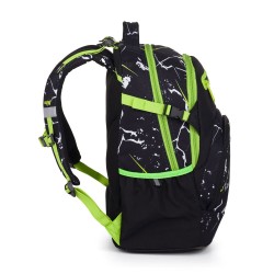 OXY OMBRE ELECTRIC ergonomikus iskolatáska és hátizsák fiúknak, neonzöld - fekete
