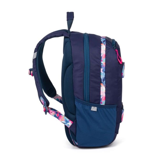 OXY SPORT FLOWERS BLUE iskolatáska, hátizsák lányoknak, ajándék tolltartóval