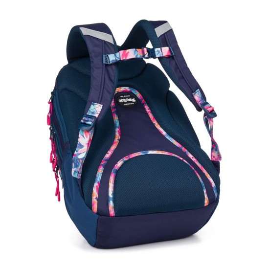 OXY SPORT FLOWERS BLUE iskolatáska, hátizsák lányoknak, ajándék tolltartóval