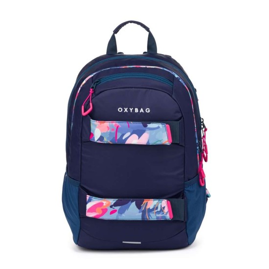 OXY SPORT FLOWERS BLUE iskolatáska, hátizsák lányoknak, ajándék tolltartóval