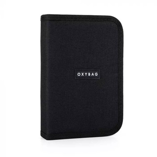 OXYBAG egyrekeszes tolltartó fiúknak, kihajtható, fekete