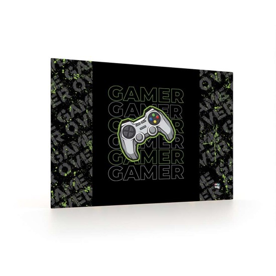 Premium Cool Gamer íróasztal alátét fiúknak, neonzöld - fekete, Oxybag