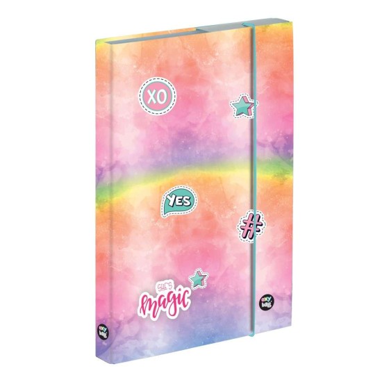 Premium Cool Magic Jumbo füzettartó, gumis mappa lányoknak, A/4 - Oxybag