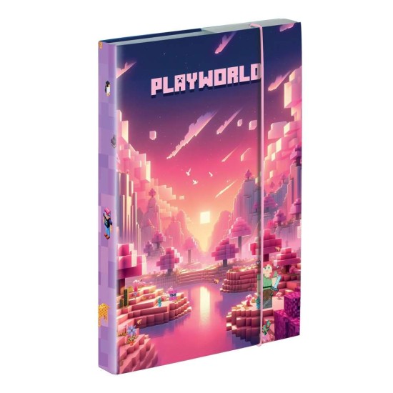 Premium Cool Playworld Girl füzettartó, gumis mappa lányoknak, A/4 - Oxybag