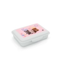 PREMIUM LIGHT PETS uzsonnás doboz lányoknak, cicás - pink, Oxybag