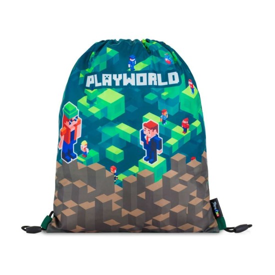 PREMIUM LIGHT PLAYWORLD Minecraft gamer dekorációval készült iskolatáska szett, tolltartóval és tornazsákkal fiúknak, 3 részes szett, Oxybag