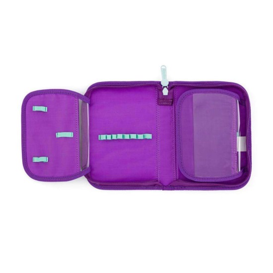 PREMIUM ONE HORSE lovas dekorációval készült csatos iskolatáska szett, tolltartóval és tornazsákkal lányoknak, 3 részes szett - Oxybag