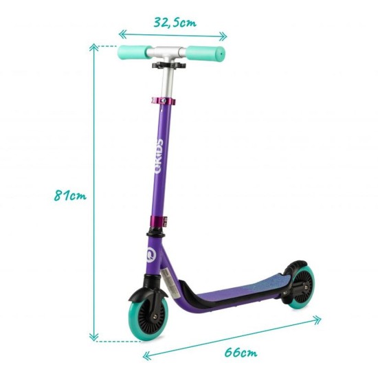 Qkids BRO alumínium roller, menta - viola