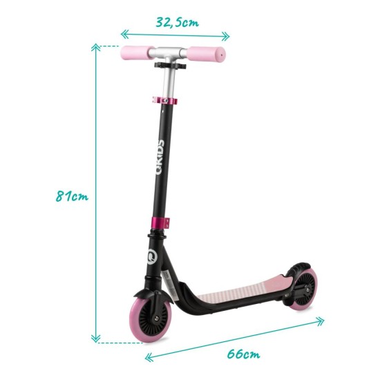 Qkids BRO alumínium roller, rózsaszín - kockás
