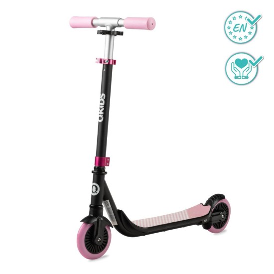 Qkids BRO alumínium roller, rózsaszín - kockás