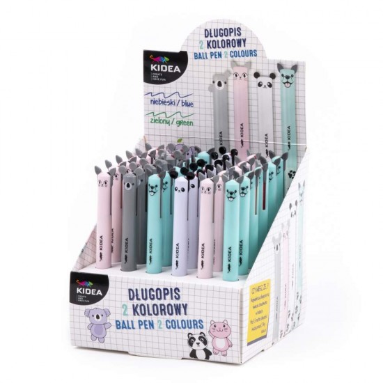 Kidea 2 színű állatos golyóstoll, 1 db.