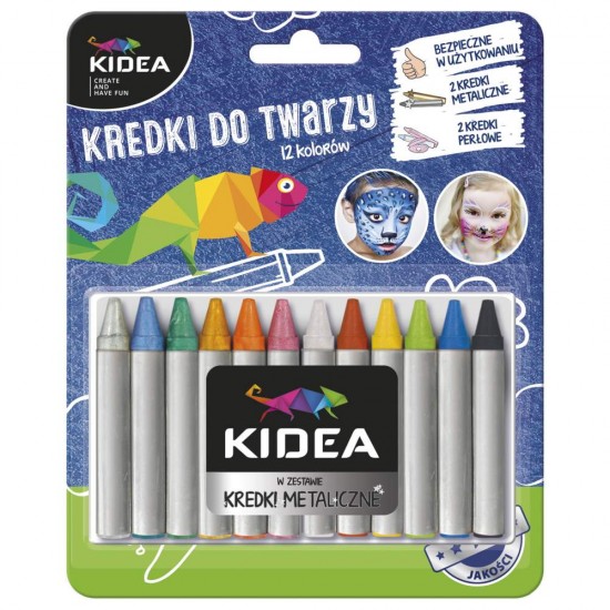 Kidea arcfestő ceruza készlet, 2,5 g, 12 db.
