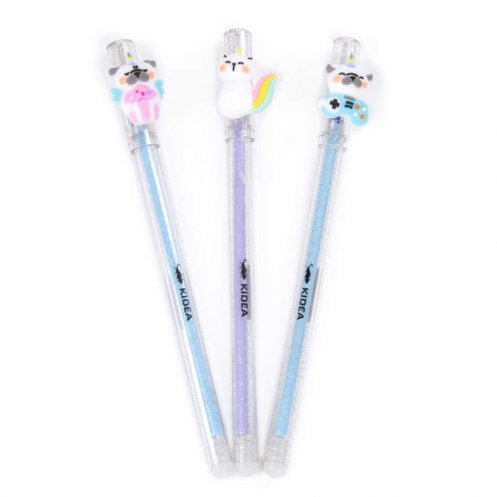 Kidea radírozható zselés toll, cicás-kutyás, 1 db.