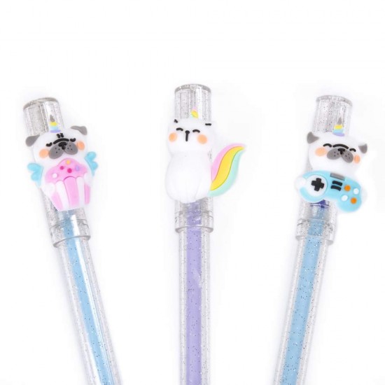 Kidea radírozható zselés toll, cicás-kutyás, 1 db.