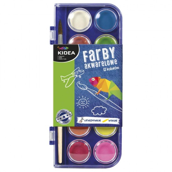Kidea vízfesték készlet 12 színben