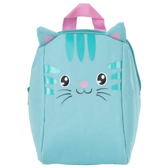 Kindergarten ovis hátizsák lányoknak, türkiz, cica mintás