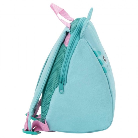Kindergarten ovis hátizsák lányoknak, türkiz, cica mintás