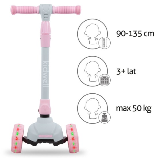 Kidwell JAX gyerek roller, szürke/rózsaszín Kidwell JAX gyerek roller, szürke/rózsaszín