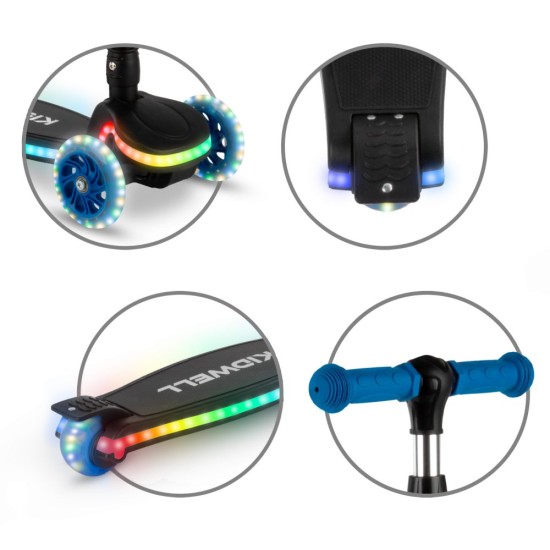 Kidwell LUMO 3 kerekű gyermekroller, LED Blue, kék