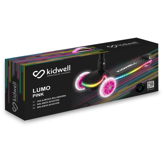 Kidwell LUMO 3 kerekű gyerekroller, LED Pink, rózsaszín