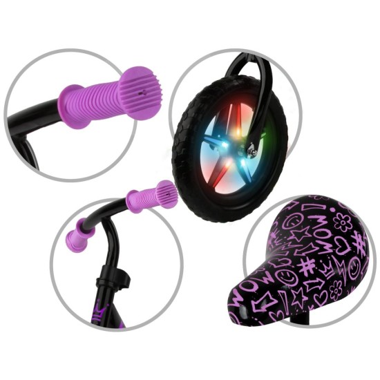 Kidwell Rebel LED futóbicikli, neon pink