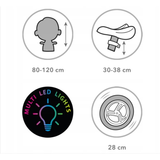 Kidwell Rebel LED futóbicikli, neon sárga