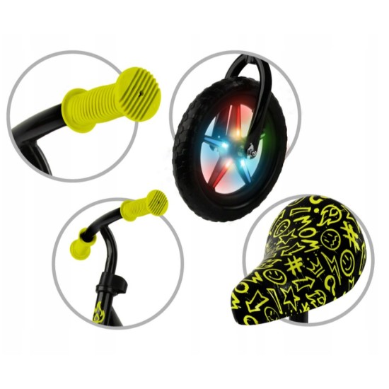 Kidwell Rebel LED futóbicikli, neon sárga