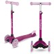 Kidwell UNO Glitter Pink háromkerekű gyerekroller LED kerekekkel