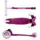 Kidwell UNO Glitter Pink háromkerekű gyerekroller LED kerekekkel
