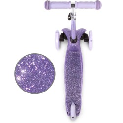 Kidwell UNO Glitter Violet háromkerekű gyerekroller LED kerekekkel