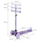 Kidwell UNO Glitter Violet háromkerekű gyerekroller LED kerekekkel
