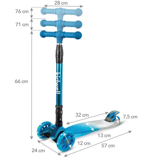 Kidwell VENTO háromkerekű roller – blue-silver