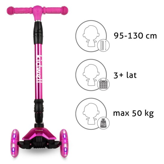 Kidwell VENTO háromkerekű roller – pink-silver