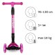 Kidwell VENTO háromkerekű roller – pink-silver