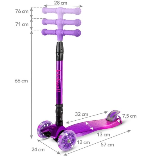 Kidwell VENTO háromkerekű roller – pink-violet