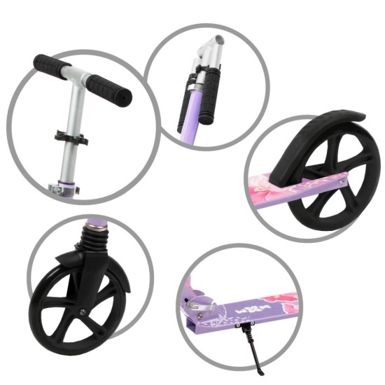 WXM DRIFF összecsukható városi roller, virágos lila-rózsaszín
