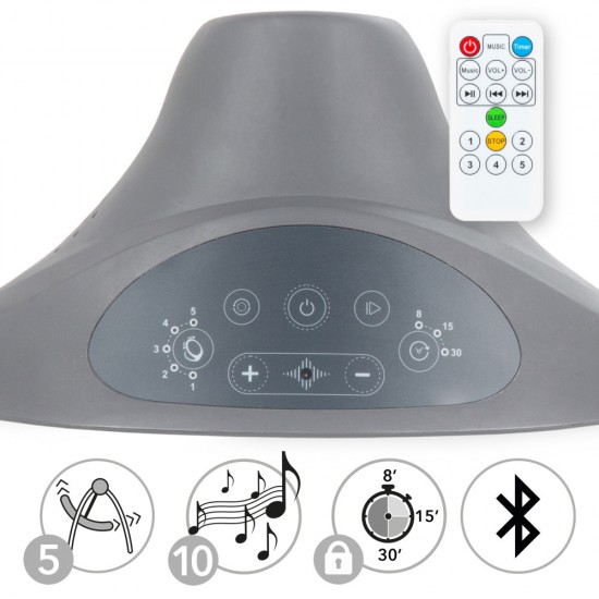 LUXI 2 az 1-ben, ringató-zenélő elektromos babahinta és pihenőszék, szürke