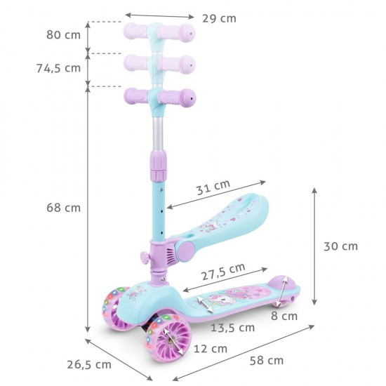 Kidwell RIMBA futóbicikli és roller, unikornis Kidwell RIMBA futóbicikli és roller, unikornis