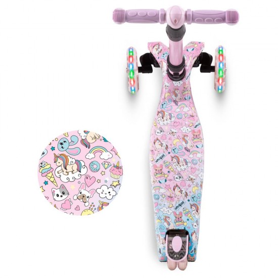 Kidwell VENTO 3 kerekű gyerekroller, rózsaszín mesefigurás