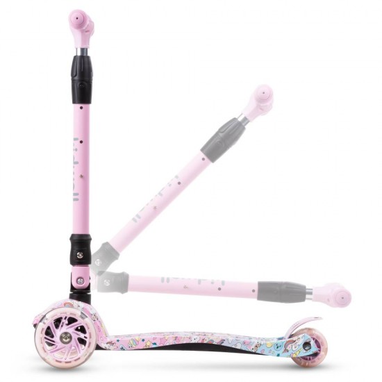Kidwell VENTO 3 kerekű gyerekroller, rózsaszín mesefigurás