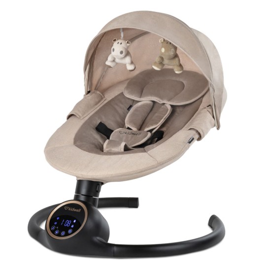 Kidwell REVE 2 az 1-ben ringató-zenélő elektromos babahinta és pihenőszék, bézs/arany