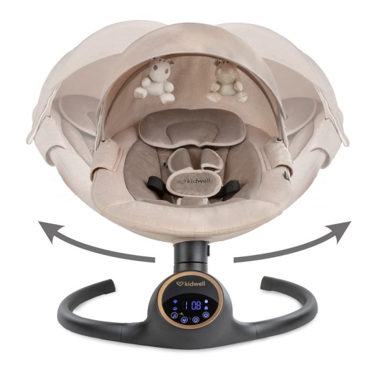 Kidwell REVE 2 az 1-ben ringató-zenélő elektromos babahinta és pihenőszék, bézs/arany