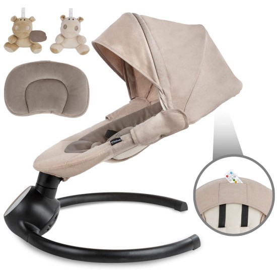 Kidwell REVE 2 az 1-ben ringató-zenélő elektromos babahinta és pihenőszék, bézs/arany