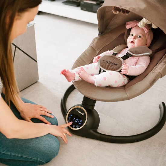 Kidwell REVE 2 az 1-ben ringató-zenélő elektromos babahinta és pihenőszék, bézs/arany