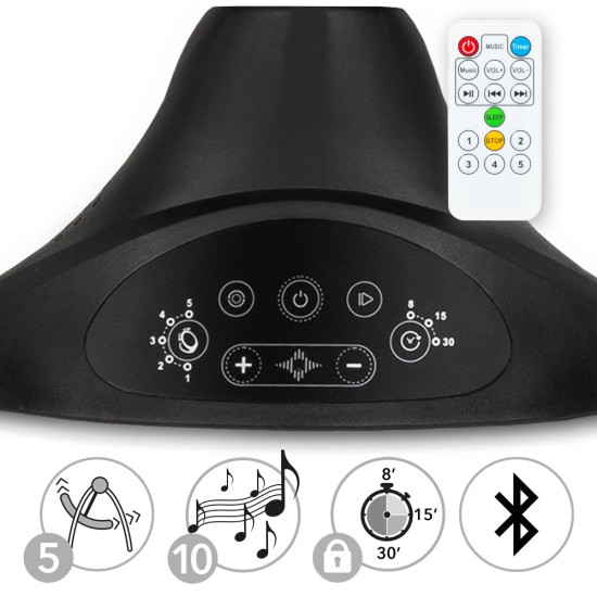 LUXI 2 az 1-ben, ringató-zenélő elektromos babahinta és pihenőszék, sötét melange fekete talppal