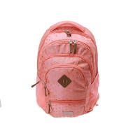 Manal 3 rekeszes nagy iskolai hátizsák lányoknak, narancssárga pöttyös